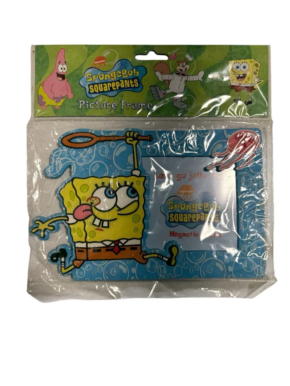 Vintage 2002 SpongeBob Squarepants Let's Go Jelly Fishin' Magnetic Frame NEW